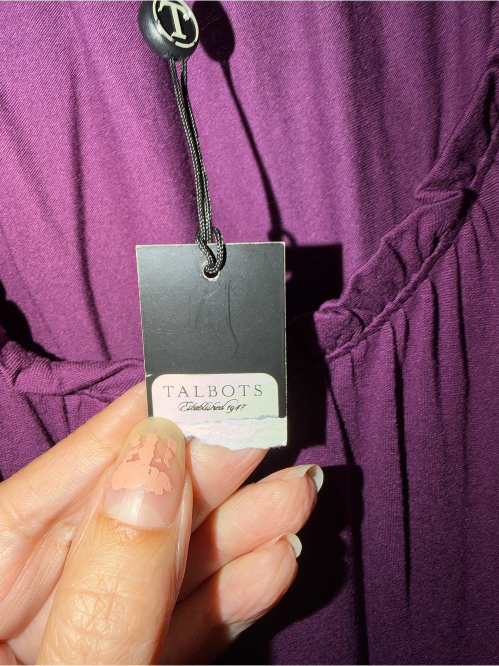 NWT Talbots Women's Tie-Waist Jersey Dress - Picture 14 of 15